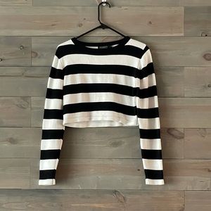 Cropped striped sweater
